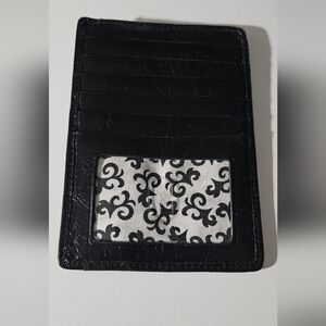 HOBO Black Euro Slide Leather Card Holder Passport Wallet